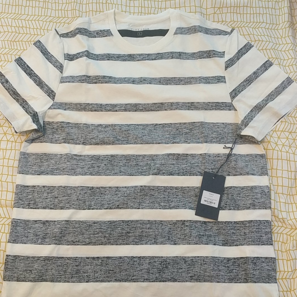 Five Four off white and black striped tee large